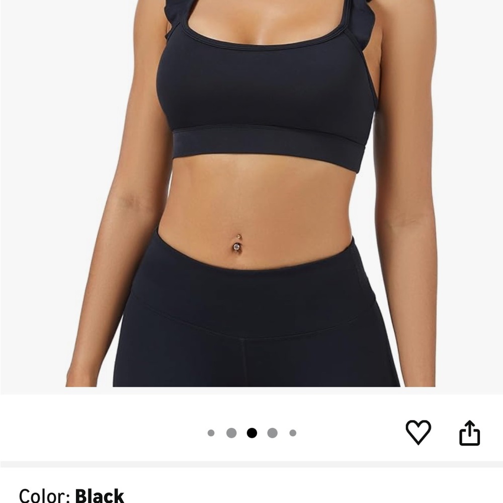 NWT Ruffle Strap Razorback Sports bra. Lite padding.  M - Picture 6 of 10